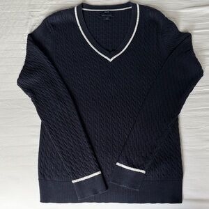 Tommy Hilfiger Women's Navy V-Neck Sweater